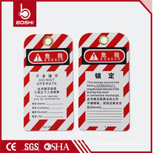 Red Streak Writable Machine Related Risk Warning Label Tag (BD-P01)
